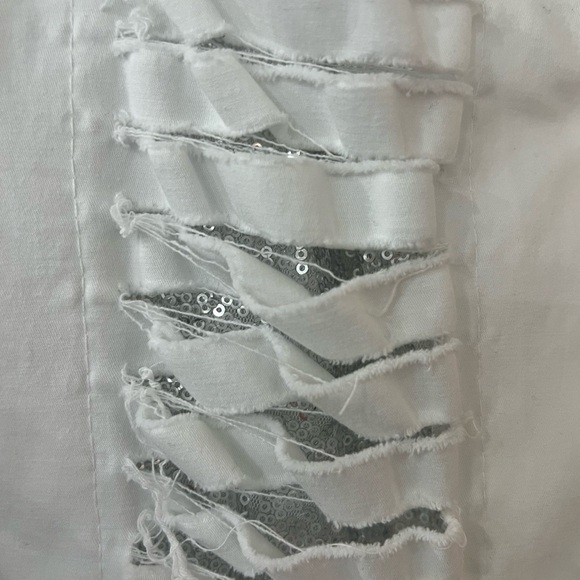 Bella Amore White Pull on Pants with Sparkle Design Size 8 - Picture 3 of 11